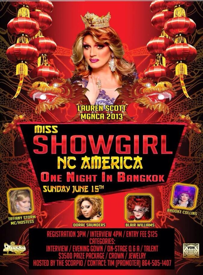 ARCHIVE Miss Gay Showgirl America The Scorpio Charlotte North