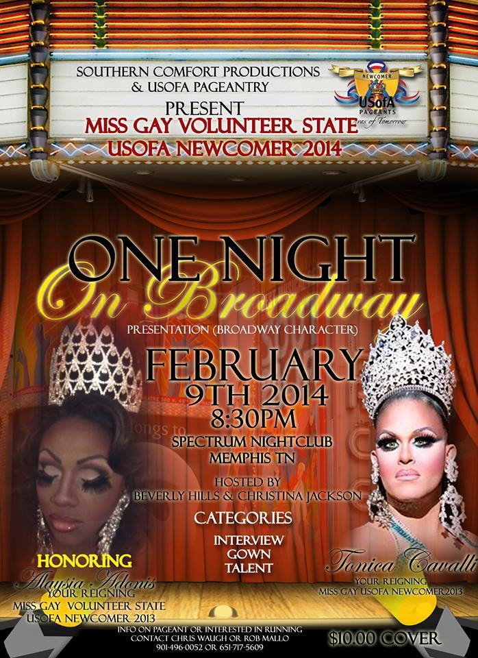 Miss Gay Volunteer USofA Newcomer | Spectrum Nightclub (Memphis, Tennessee) | 2/9/2014