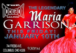 Show Ad Featuring Maria Garrison | Toolbox Saloon (Columbus, Ohio) | 1/10/2014