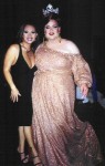 Maya Douglas and Charity Case on the night of Charity's step down as Miss Gay America.
