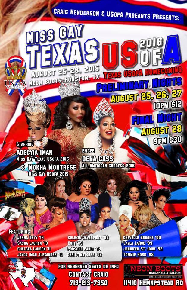 Show Ad | Miss Gay Texas USofA | Neon Boots (Houston, Texas) | 8/25-8/28/2015