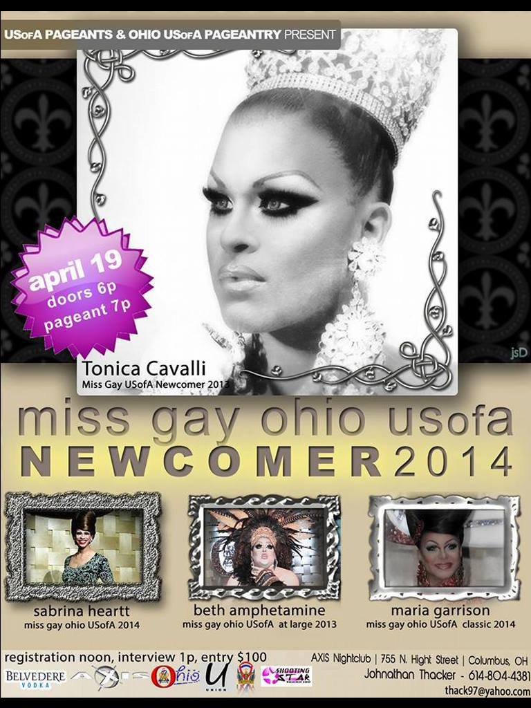 Show Ad | Miss Gay Ohio USofA Newcomer | Axis Night Club (Columbus, Ohio) | 4/19/2014