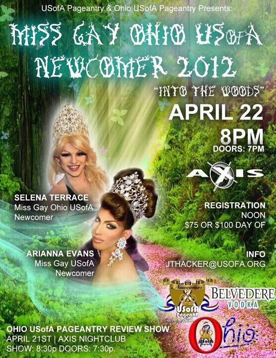 Show Ad | Miss Gay Ohio USofA Newcomer | Axis Nightclub (Columbus, Ohio) | 4/22/2012