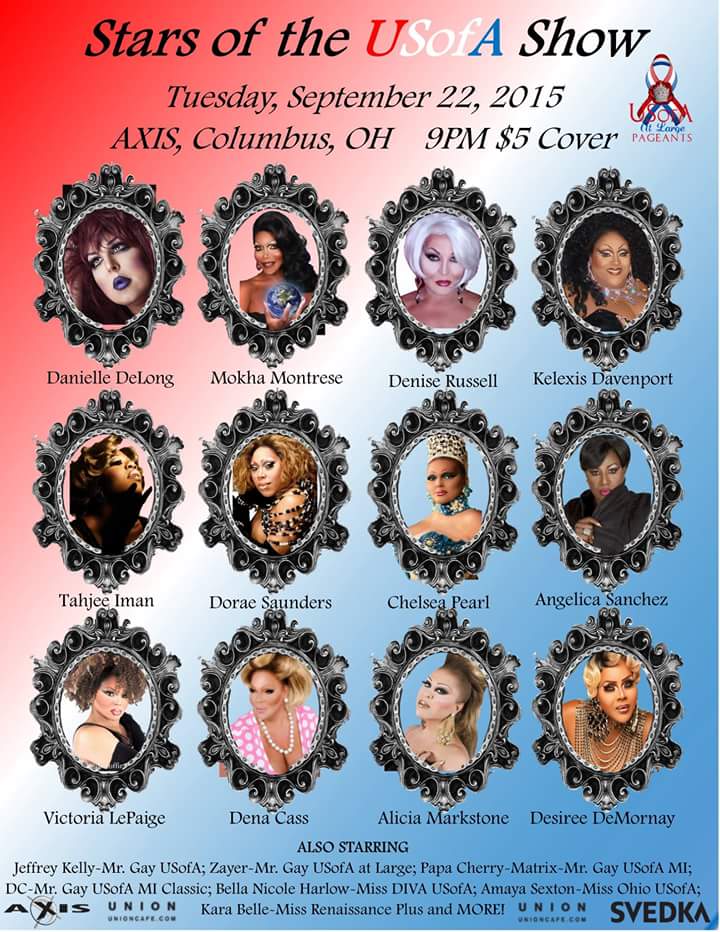 Show Ad | Stars of the USofA | Axis Night Club (Columbus, Ohio) | 9/22/2015