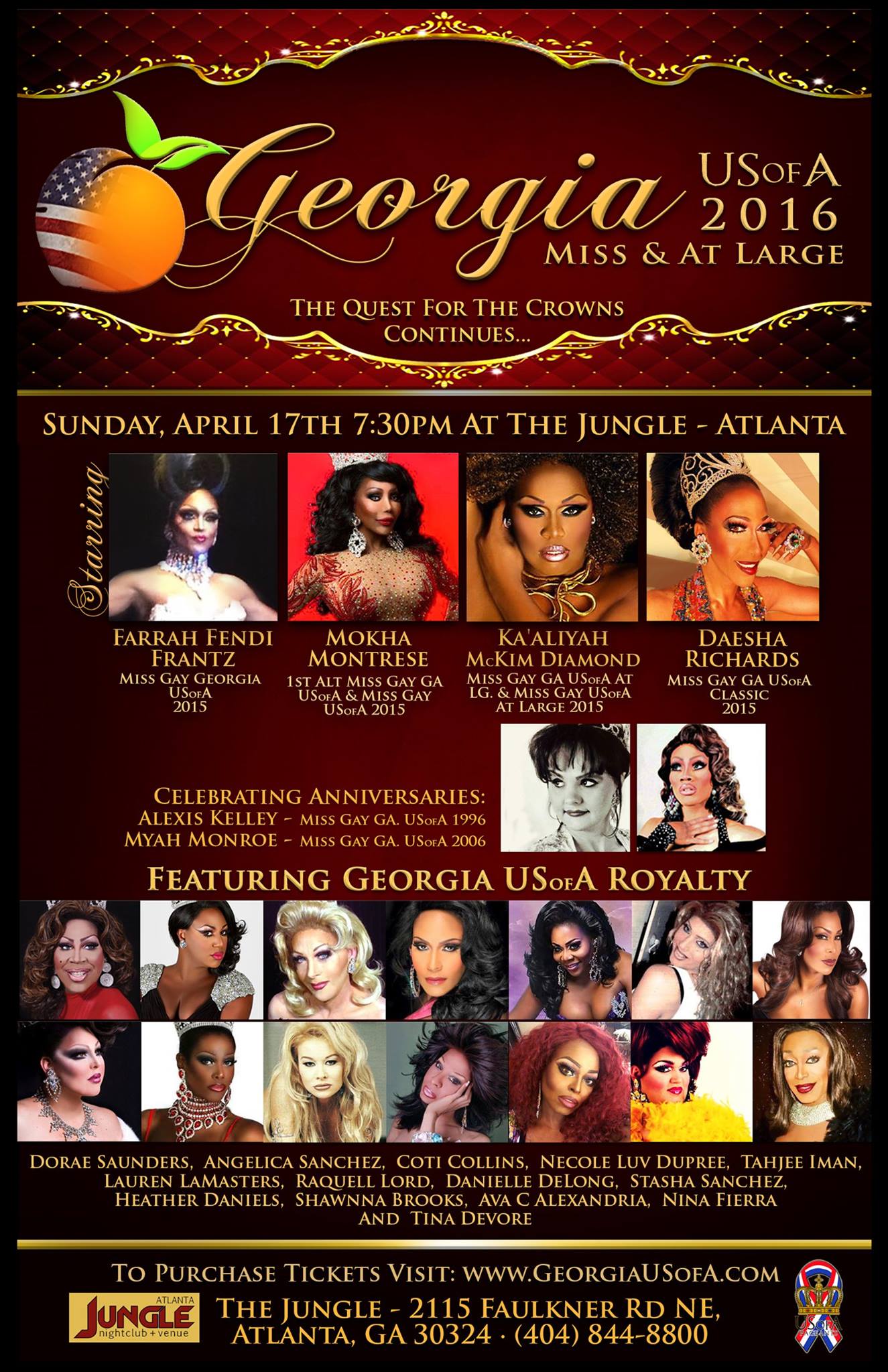 Show Ad | Miss Gay Georgia USofA & at Large | Jungle (Atlanta, Georgia) | 4/17/2016