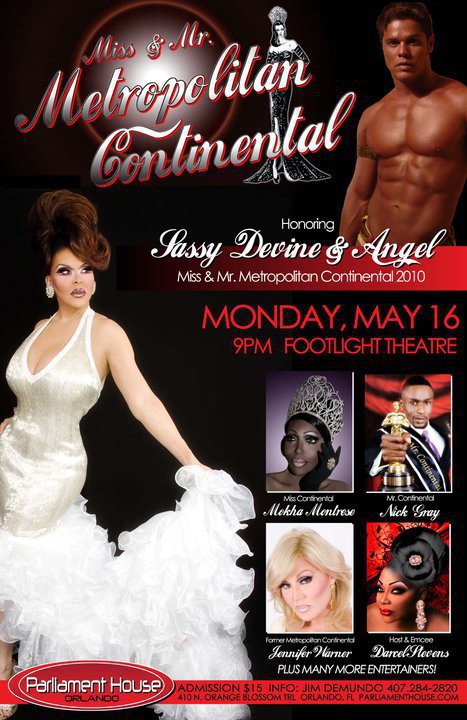 Show Ad | Miss Metropolitan Continental and Mr. Metropolitan Continental | Parliament House (Orlando, Florida) | 5/16/2012