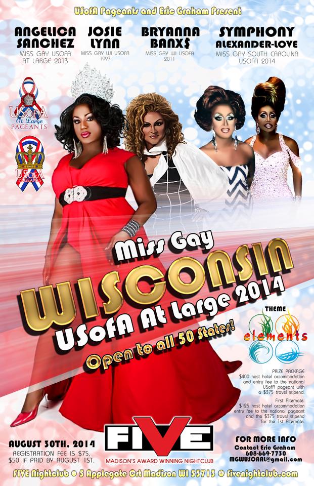 Show Ad | Miss Gay Wisconsin USofA at Large | Five (Madison, Wisconsin) | 8/30/2014