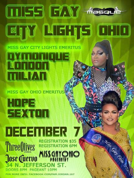 Show Ad | Miss Gay City Lights Ohio | Masque (Dayton, Ohio) | 12/7/2014