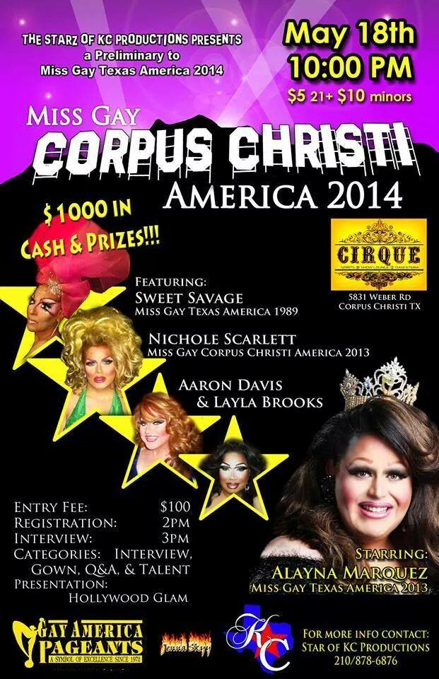 Show Ad | Miss Gay Corpus Christi America | Cirque (Corpus Christi, Texas) | 5/18/2014