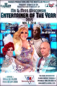 Show Ad | Wisconsin Entertainer of the Year | Five Nightclub (Madison, Wisconsin) | 11/2/2014