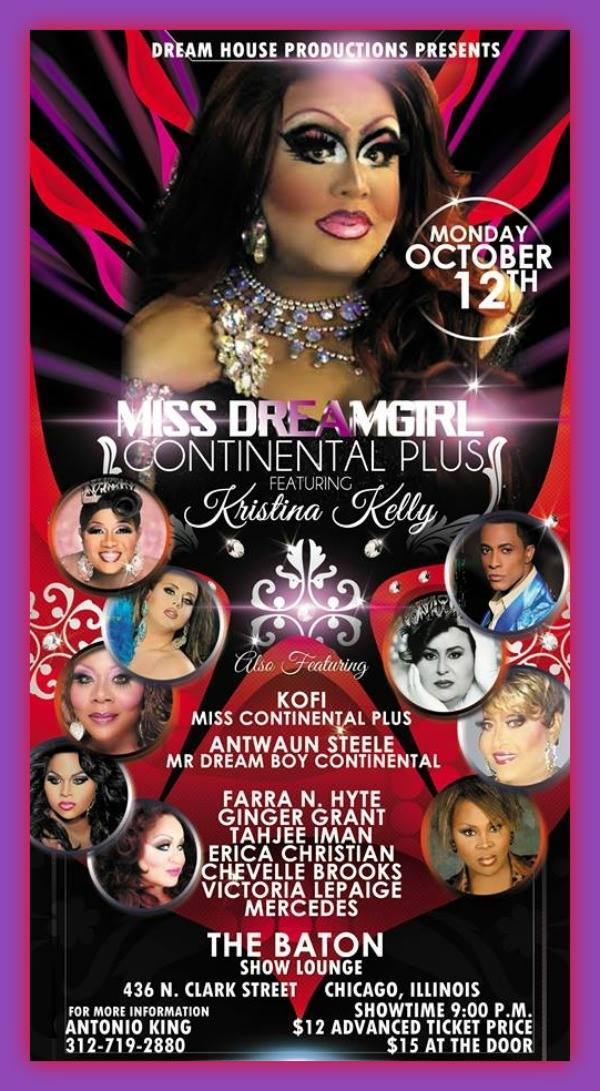 Show Ad | Miss Dream Girl Continental Plus | The Baton Show Lounge (Chicago, Illinois) | 10/12/2015