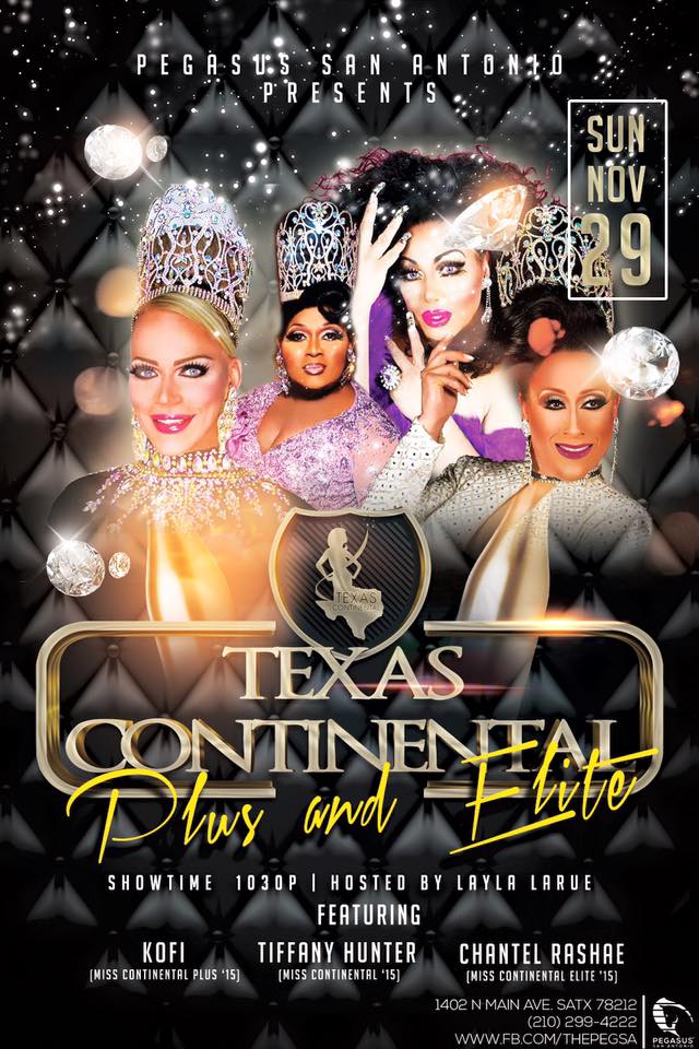 Show Ad | Miss Texas Continental Plus and Elite | Pegasus Nightclub (San Antonio, Texas) | 11/29/2015