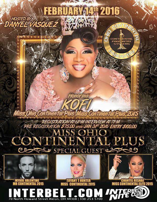 Show Ad | Miss Ohio Continental Plus | Interbelt Nite Club (Akron, Ohio) | 2/14/2016