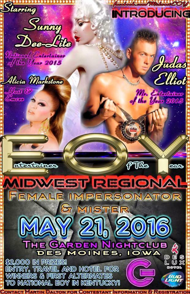 Show Ad | Midwest Entertainer of the Year | The Garden Nightclub (Des Moines, Iowa) | 5/21/2016