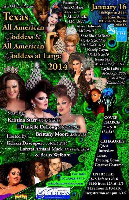 Show Ad | Texas All American Goddess and at Large | Rose Room (Dallas, Texas) | 1/16/2014