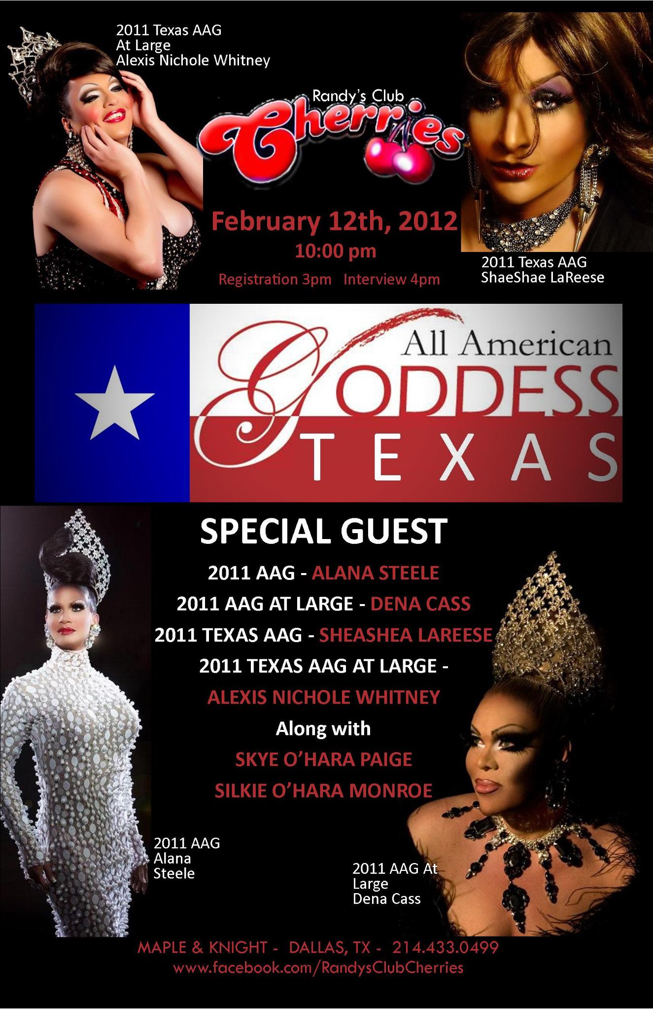 Show Ad | Texas All American Goddess | Randy's Club Cherries (Dallas, Texas) | 2/12/2012