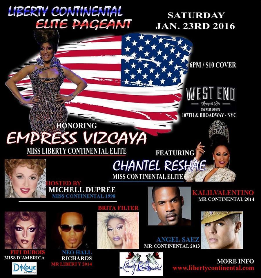 Show Ad | Miss Liberty Continental Elite | West End Lounge (New York, New York) | 1/23/2016
