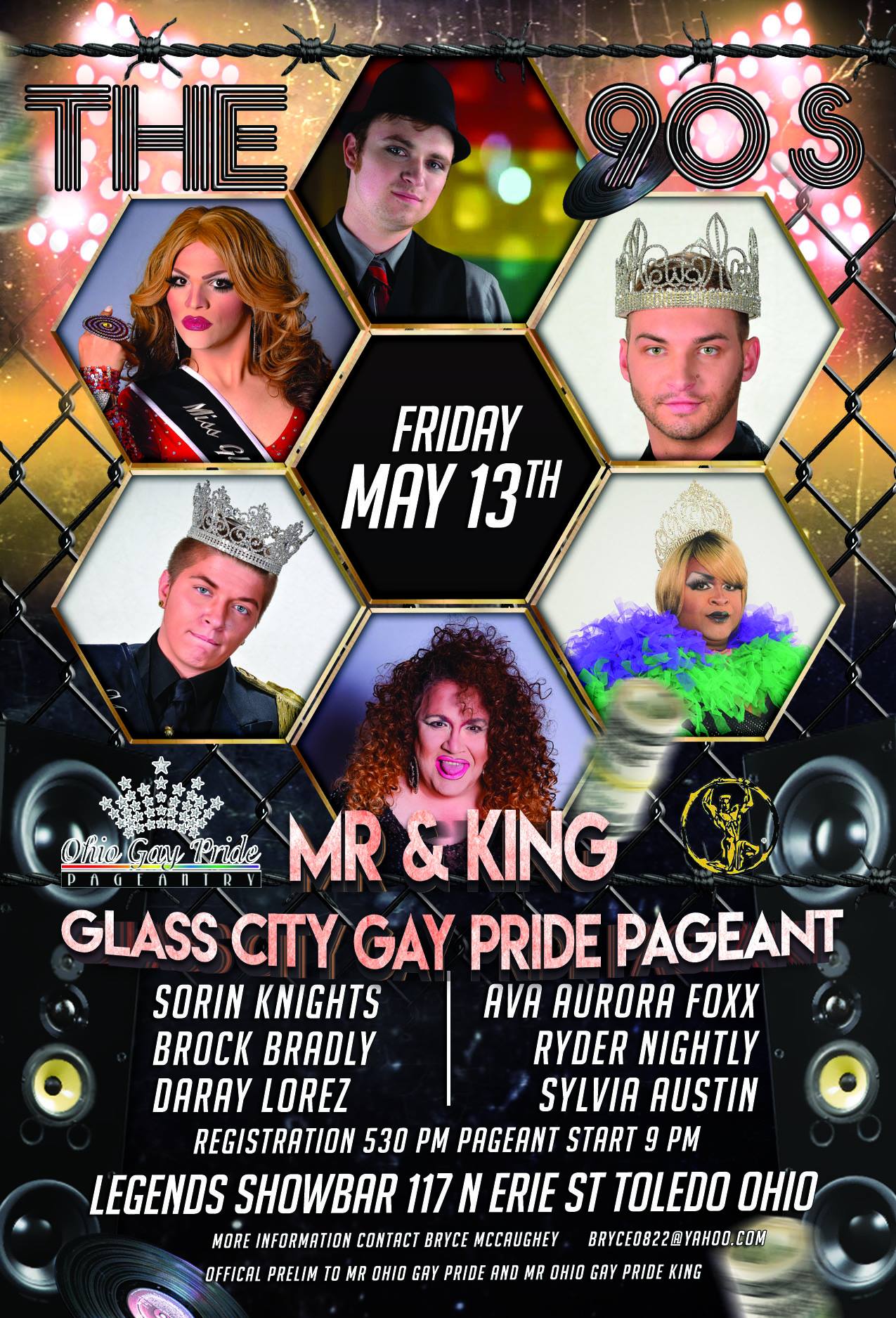 Show Ad | Mr. and King Glass City Gay Pride | Legends Showbar (Toledo, Ohio) | 5/13/2016