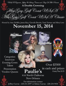 Show Ad | Miss Gay Gulf Coast USofA and Classic | Paulie's (New Orleans, Louisiana) | 11/15/2014