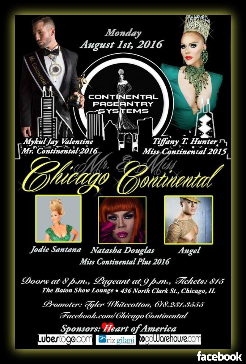 Show Ad | Mr. and Miss Chicago Continental | The Baton Show Lounge (Chicago, Illinois) | 8/1/2016