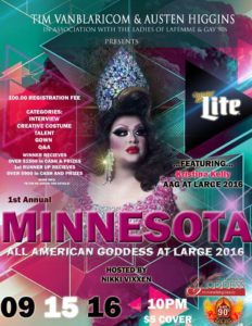 Show Ad | Minnesota All American Goddess at Large | Gay 90's (Minneapolis, Minnesota) | 9/15/2016
