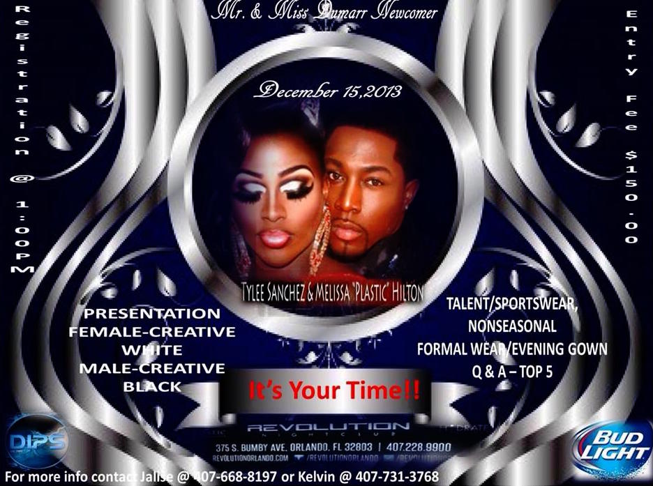 Show Ad | Mr. and Miss Dumarr International Newcomer | Revolution Night Club (Orlando, Florida) | 12/15/2013