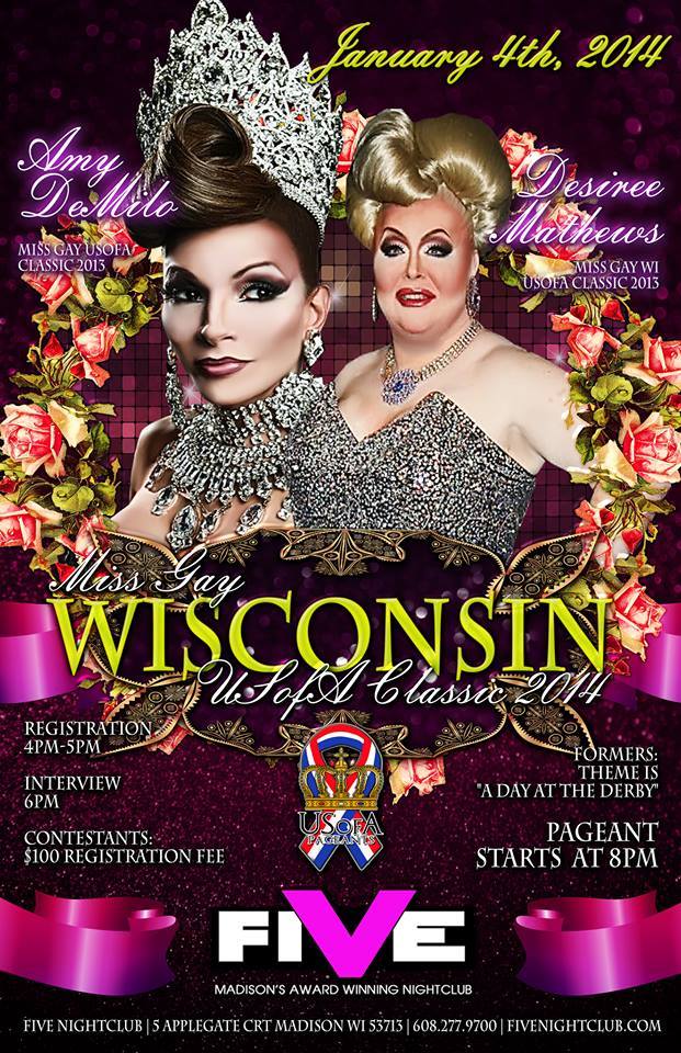 Show Ad | Miss Gay Wisconsin USofA Classic | Five Nightclub (Madison, Wisconsin) | 1/4/2014