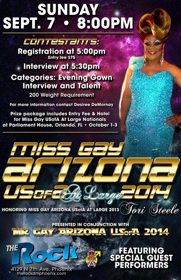 Show Ad | Miss Gay Arizona USofA at Large | The Rock (Phoenix, Arizona) | 9/7/2014