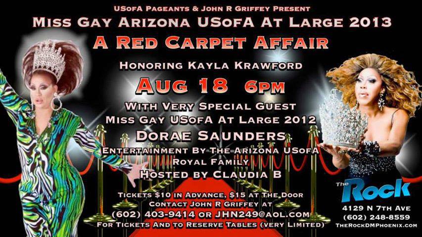 Show Ad | Miss Gay Arizona USofA at Large | The Rock (Phoenix, Arizona) | 8/18/2013