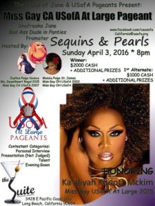 Show Ad | Miss Gay California USofA at Large | The Suite (Long Beach, California) | 4/3/2016