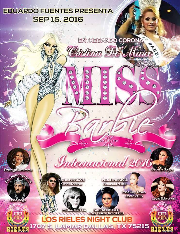 Show Ad | Miss Barbie International | Los Rieles Night Club (Dallas, Texas) | 9/15/2016