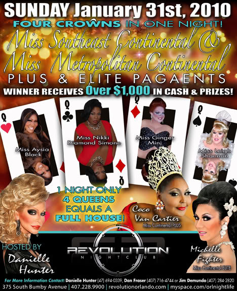 Show Ad | Miss Southeast and Metropolitan Continental Pluse & Elite | Revolution Night Club (Orlando, Florida) | 1/31/2010