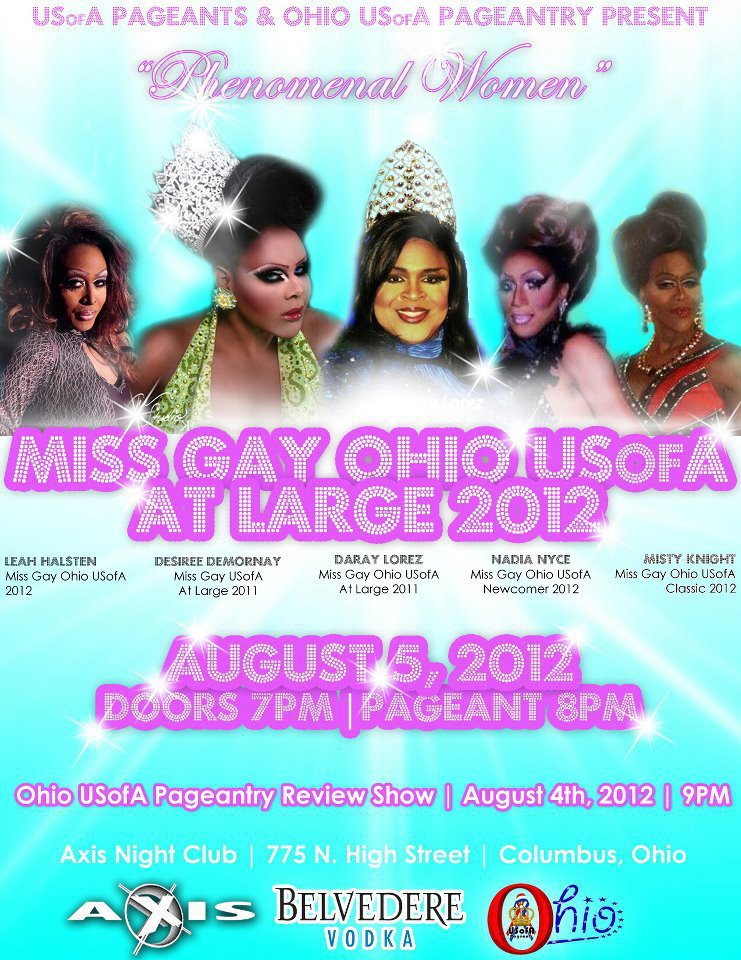 Show Ad | Miss Gay Ohio USofA at Large | Axis Night Club (Columbus, Ohio) | 8/5/2012