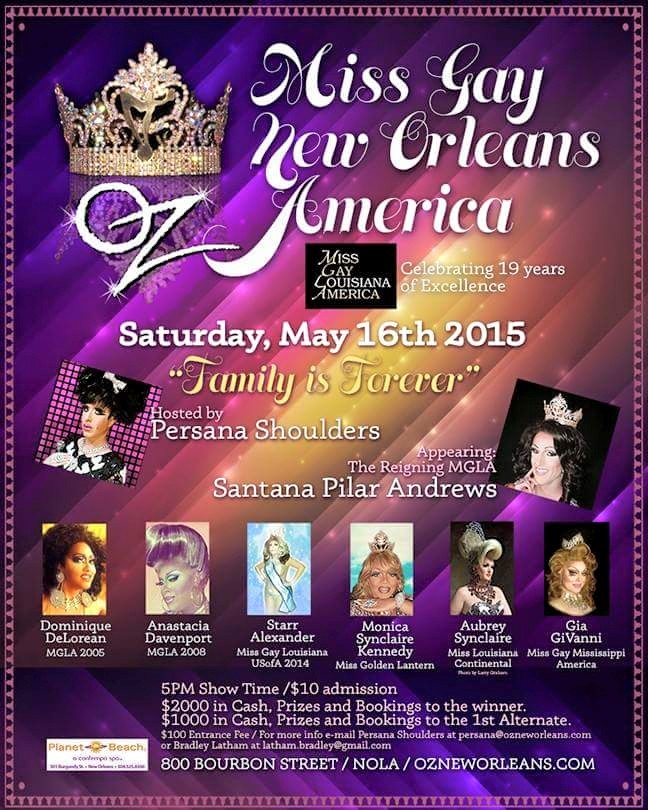 Show Ad | Miss Gay New Orleans America | Oz (New Orleans, Louisiana) | 5/16/2015