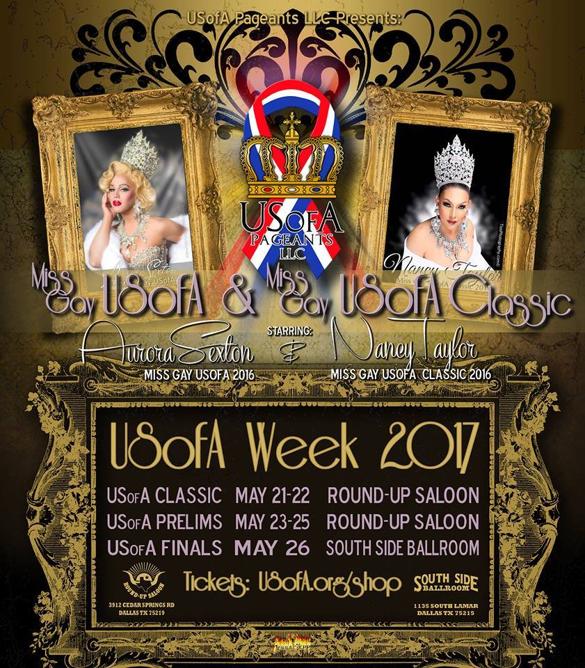 Show Ad | Miss Gay USofA and Miss Gay USofA Classic | Round-Up Saloon and South Side Ballroom (Dallas, Texas) | 5/21-5/26/2017
