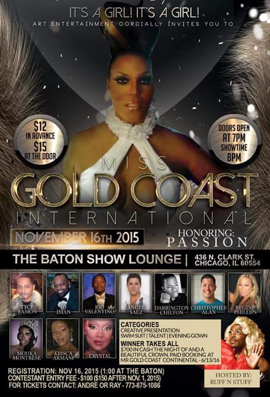 Show Ad | Miss Gold Coast International | The Baton Show Lounge (Chicago, Illinois) | 11/16/2015