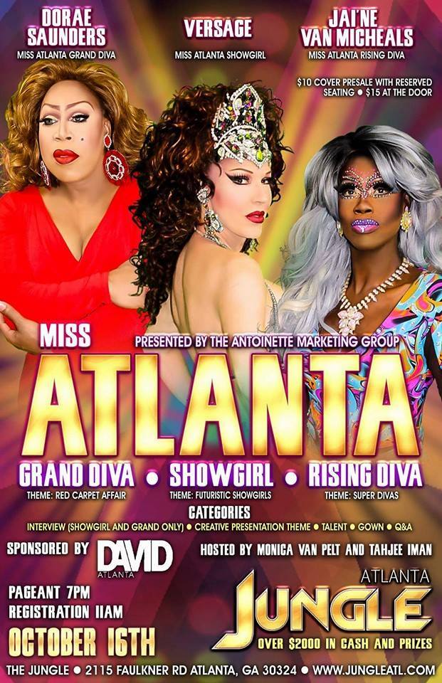 Show Ad | Miss Atlanta Grand Diva, Showgirl and Rising Diva | Jungle (Atlanta, Georgia) | 10/16/2016