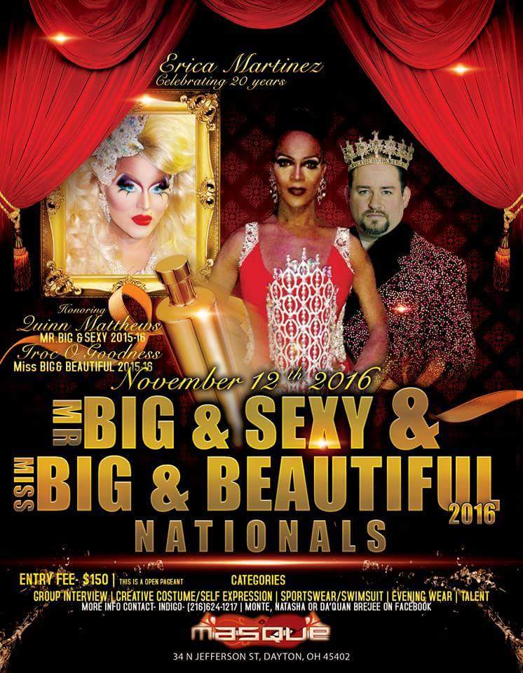 Show Ad | Mr. Big & Sexy and Miss Big & Beautiful | Masque (Dayton, Ohio) | 11/12/2016
