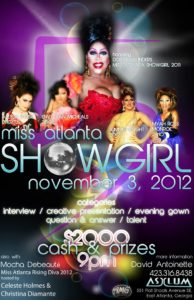 Show Ad | Miss Atlanta Showgirl | Asylum (East Atlanta, Georgia) | 11/3/2012