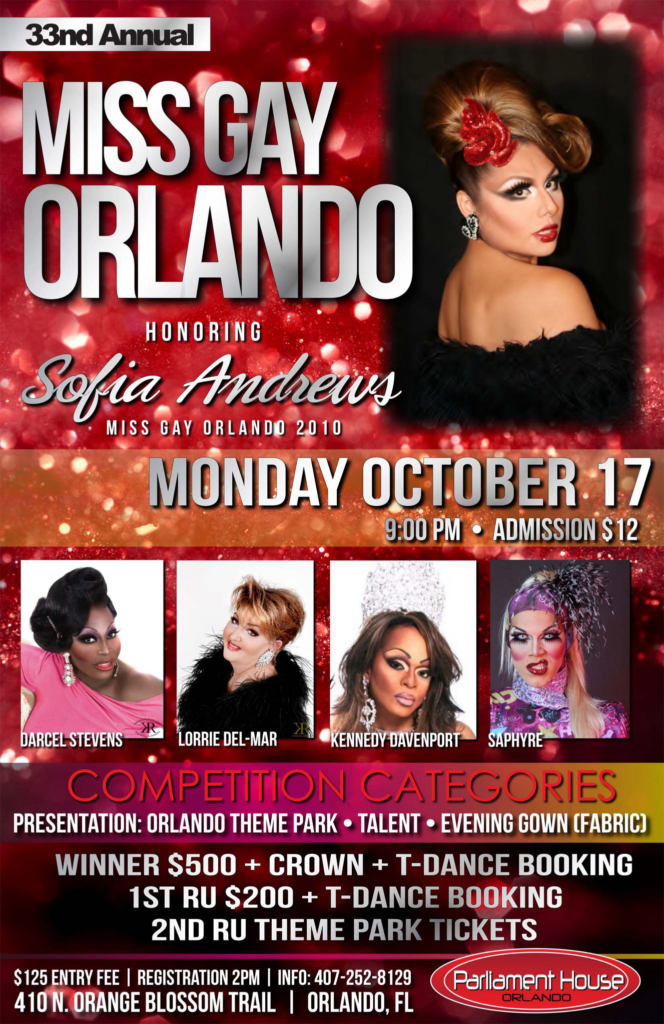 Show Ad | Miss Gay Orlando | Parliament House (Orlando, Florida) | 10/17/2011