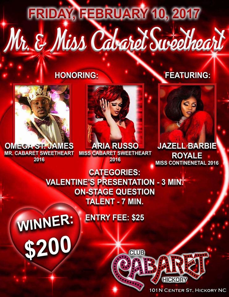 Show Ad | Mr. and Miss Cabaret Sweetheart | Club Cabaret (Hickory, North Carolina) | 2/10/2017