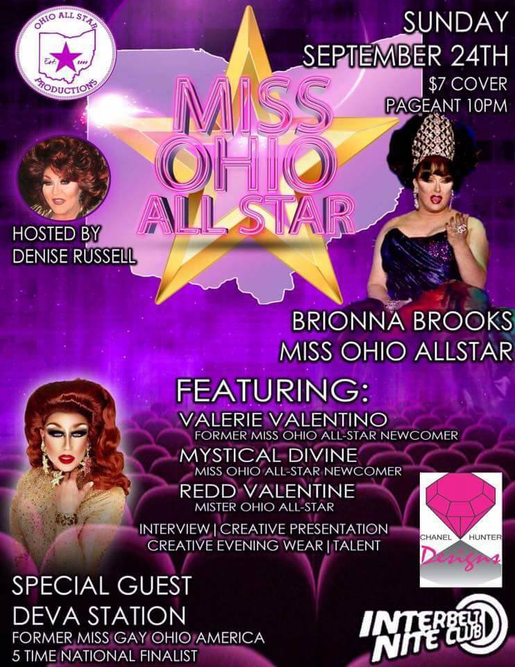 Show Ad | Miss Ohio All-Star | Interbelt Nite Club (Akron, Ohio) | 9/24/2017