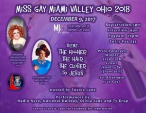 Show Ad | Miss Gay Miami Valley Ohio | MJ's on Jefferson (Dayton, Ohio) | 12/9/2017