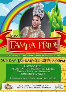 Show Ad | Miss Tampa Pride | The Honey Pot (Tampa, Florida) | 1/22/2017