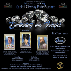 Show Ad | Miss, Mr. and King Capital City Gay Pride | Boscoe's (Columbus, Ohio) | 5/27/2017