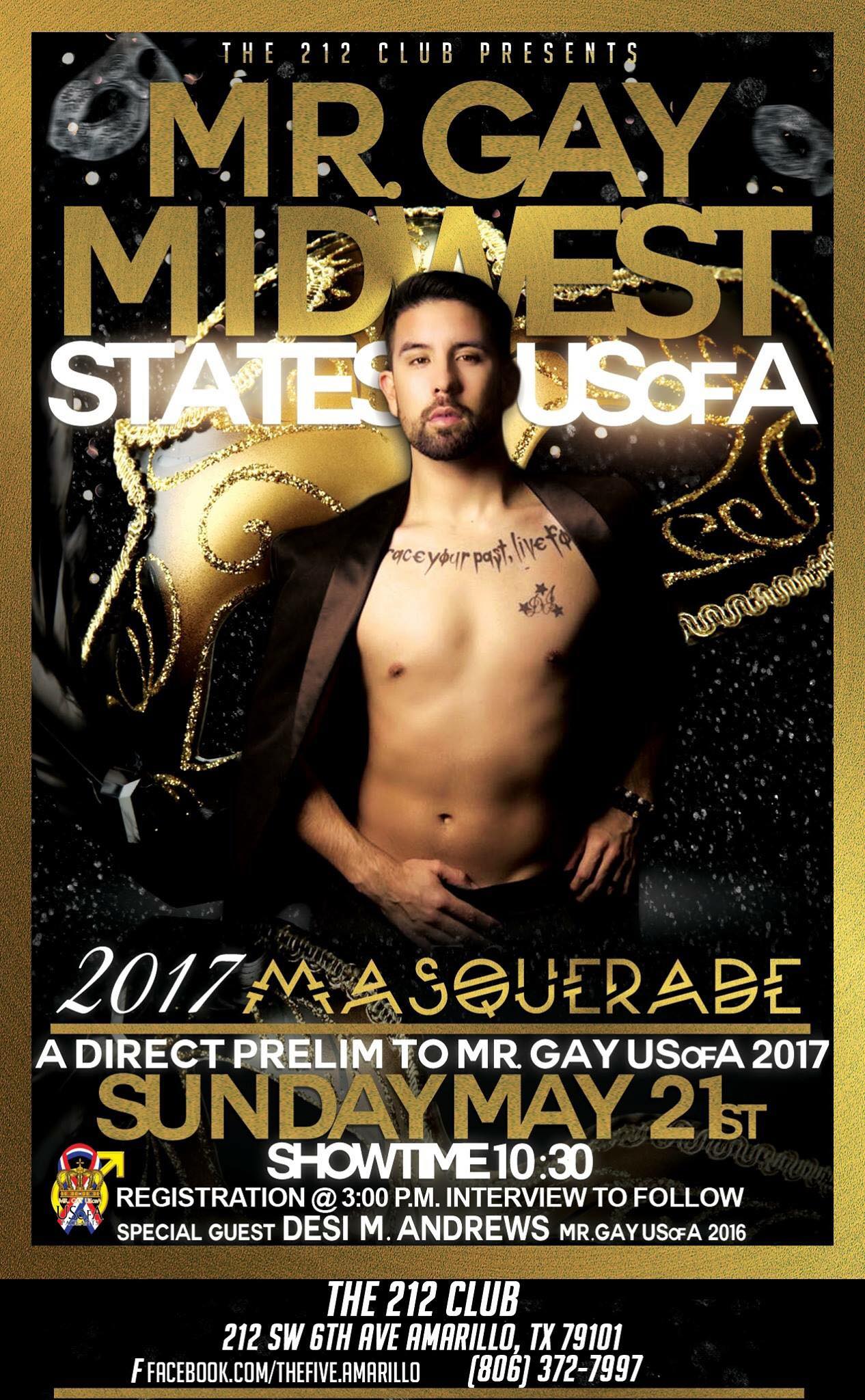 Show Ad | Mr. Gay Midwest States USofA | The 212 Club (Amarillo, Texas) | 5/21/2017
