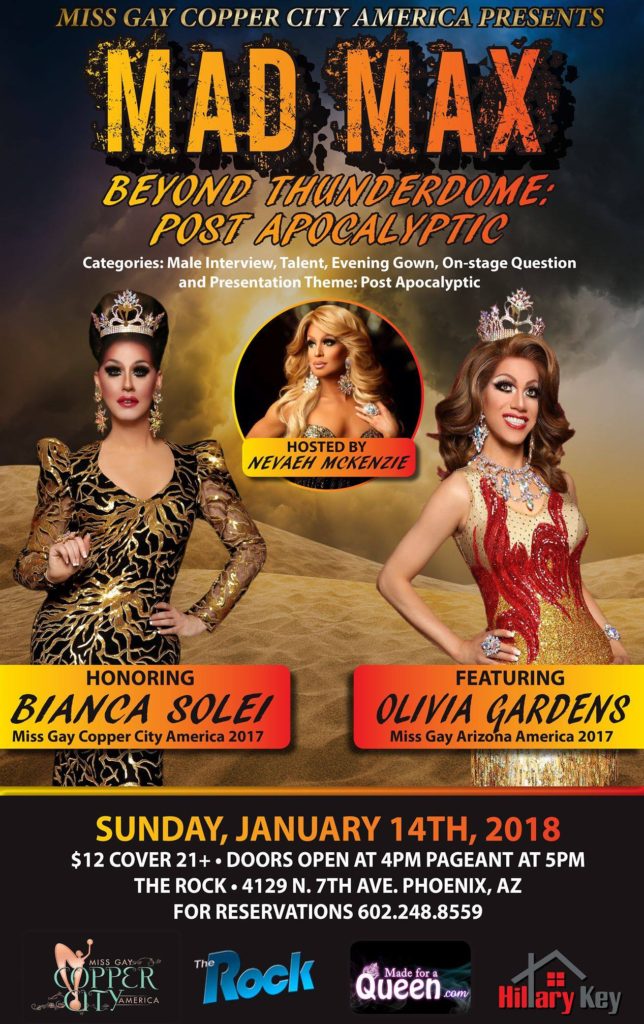 Show Ad | Miss Gay Copper City America | The Rock (Phoenix, Arizona) | 1/14/2018