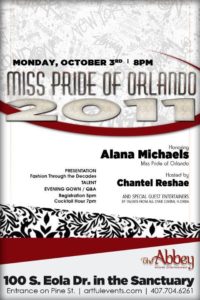 Show Ad | Miss Pride of Orlando | The Abbey (Orlando, Florida) | 10/3/2017