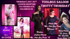 Show Ad | Thotty Thursday | Toolbox Saloon (Columbus, Ohio) | 11/30/2017