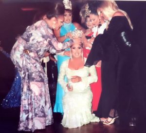 Kathryn York being crowned Miss Gay McAllen USofA w/ Valerie Paris, Kayla York, Christina Ross, Erica Andrews and Aaron Davis.